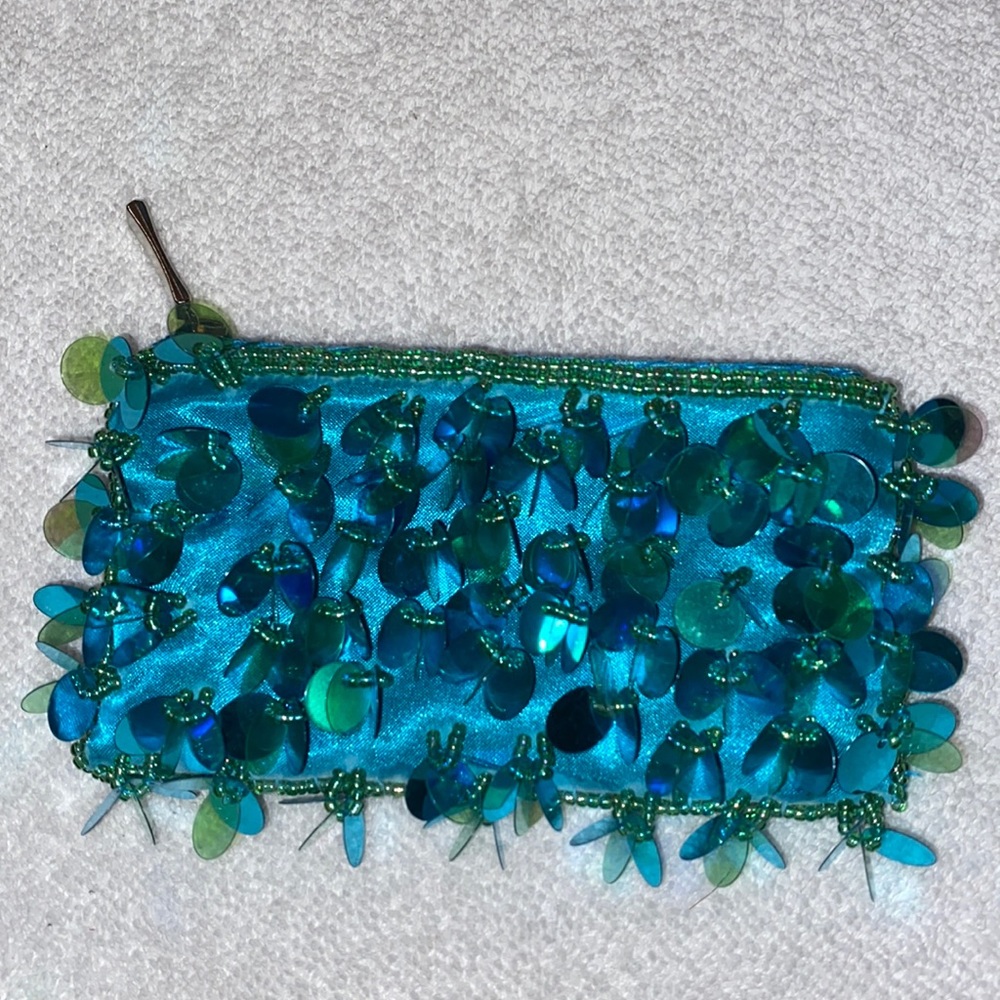 Sequin beaded coin purse